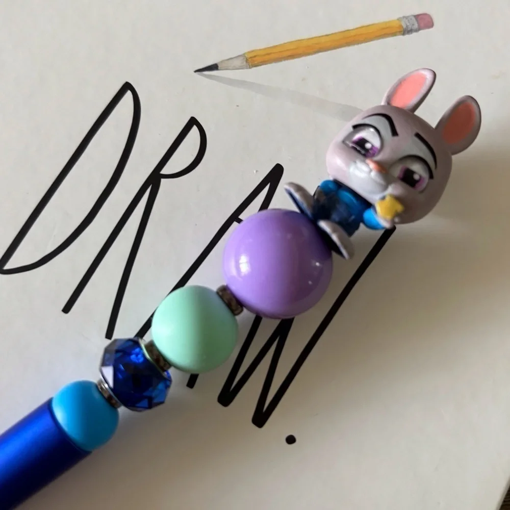 Disney Doorables: Zootopia: Judy Hopps handmade beaded pen